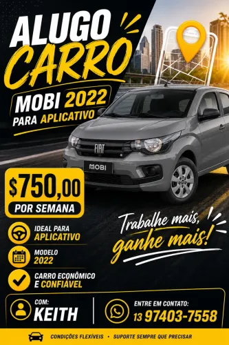 Alugo carro Mobi 2022 para aplicativo.