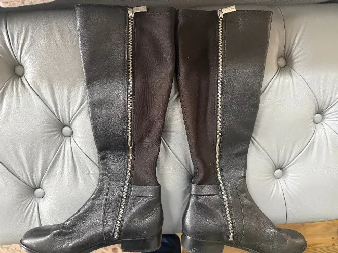 Tam. 34 - Botas Femininas Longas Michael Kors Preta Couro Usadas