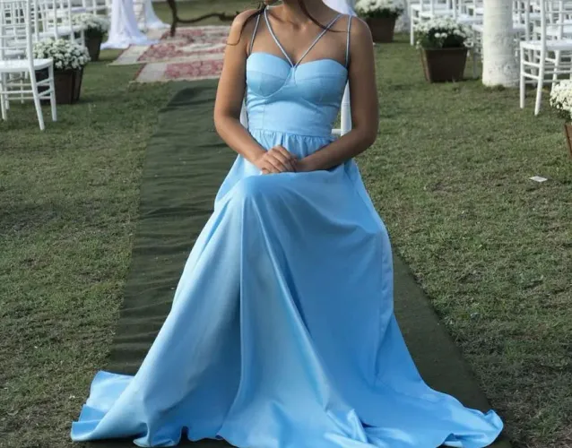 Vestido longo Azul Serenity - Festa