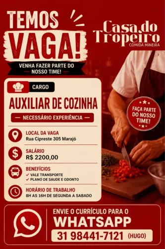 Auxiliar de Cozinha