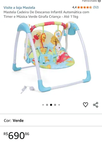 Cadeira de balanço musical Mustela