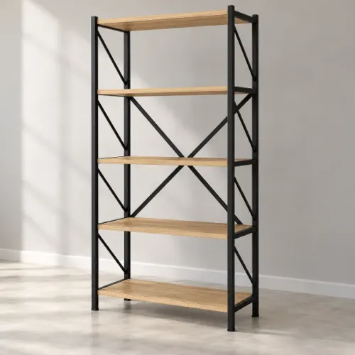 Estante Industrial 5 Prateleiras com Travessas Diagonais