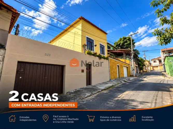 Casas com entradas independentes á venda com 2 vagas no Bairro Campo Alegre / Planalto em