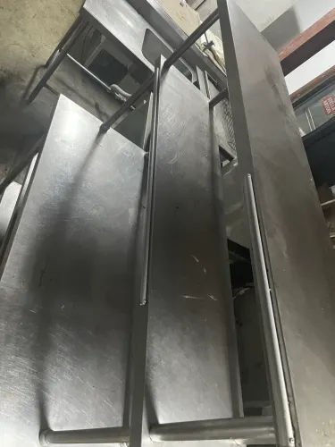 Mesa de inox com prateleira superior 1,40 X 60