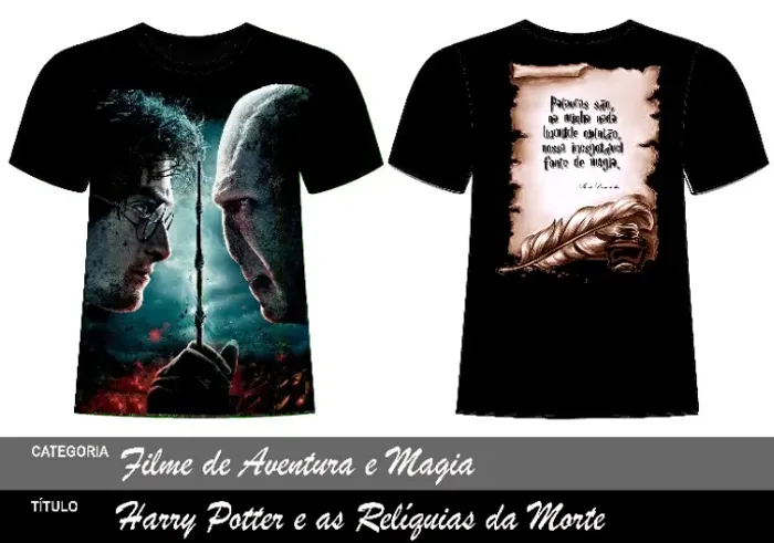 Camisa HARRY POTTER E AS RELÍQUIAS DA MORTE