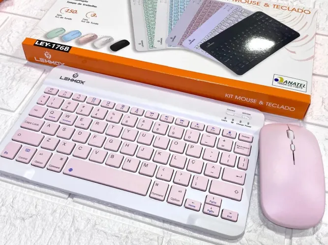 Teclado e mouse Bluetooth sem fio para ipad tablet celular - entrega em slz e região 