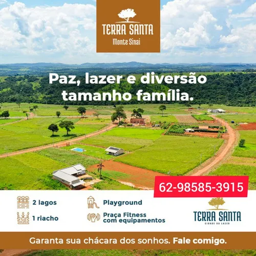 Chácaras em cond. Fechado no Terra Santa a 35 minutos de Goiânia