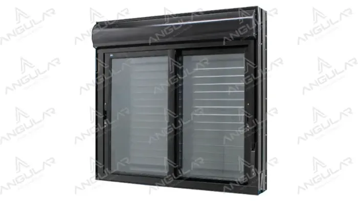 Janela c/ Persiana Integrada Manual de Correr 2 Folhas e Vidro Incolor 6mm - Angular