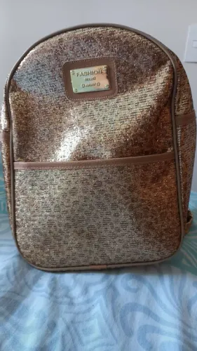 Mochila Feminina Dourada Fashion