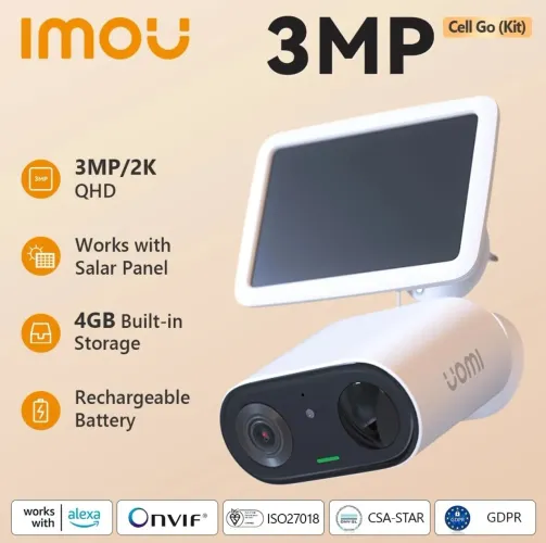 Câmera de Segurança com Painel solar, bateria interna e memória Imou