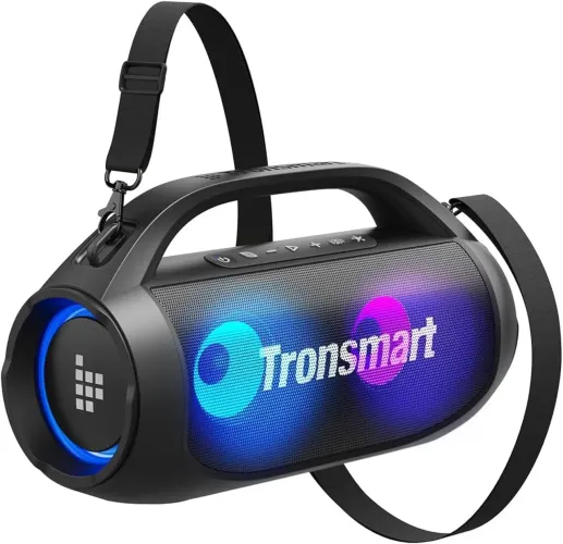 Tronsmart Bang SE 40W, RGB. poderosa, com bluetooth 5.3, alça portátil, playtime de 24h