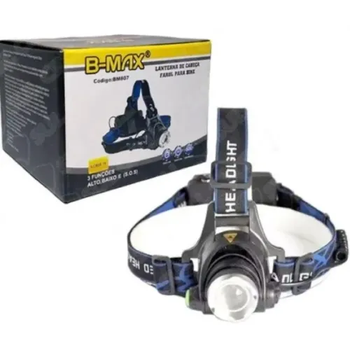 Lanterna de cabeça para bike, trilha, pesca, manutenção, trabalho 1cree T6 B-Max