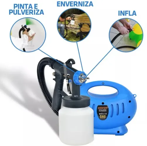 Pistola de Pintura Pulverizadora Tinta com Bico de Metal Compressor de Tinta Viscosímetro 