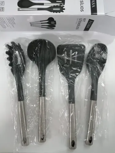 NOVO - Kit de Utensílios Inox com 4 Peças