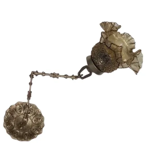 1 lustre pendente de quarto ou corredor, com vidro estrela ambar