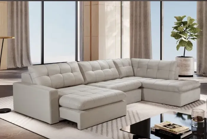 Sofá de canto  retrátil  molas ensacadas