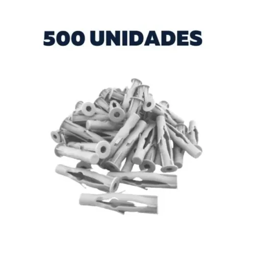 Bucha Plastica Tijolo Oco 10mm C/500 cinza 
