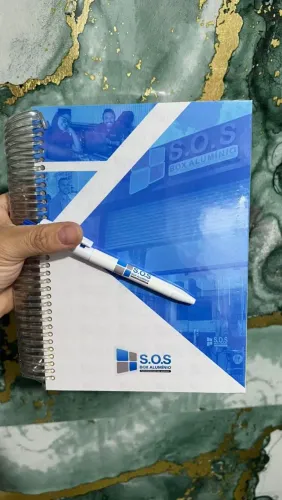 Agenda + caneta com sua logo marca 