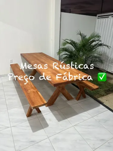 Mesa Rústica MADEIRA CONJUNTO 