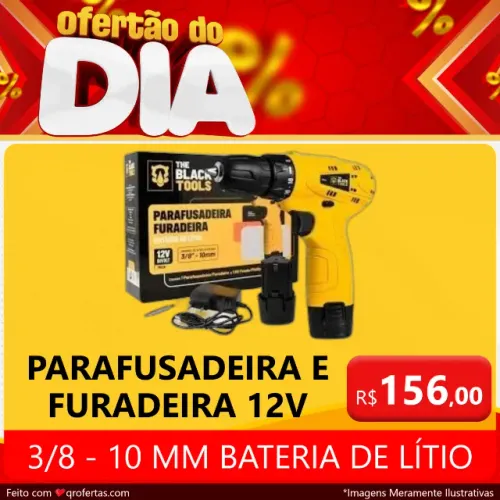 PARAFUSADEIRA E FURADEIRA 12v - BATERIA DE LÍTIO 10 MM 