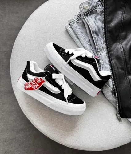 Vans KNU Preto/Branco Feminino Premium