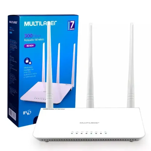 Roteador Três Antenas Branco Ipv6 300 Mbps Multi - RE163V