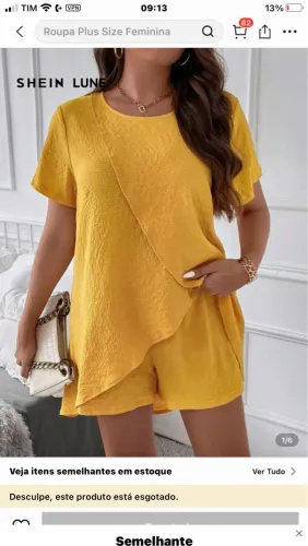 Conjunto amarelo plus size SHEIN