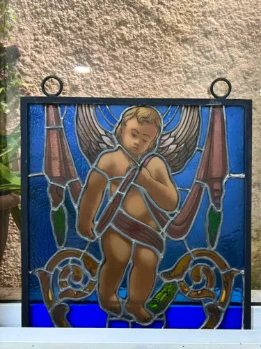 Vitral Anjo Art Noveau