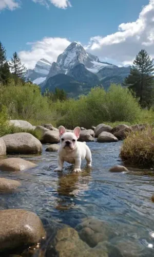 Filhote de Bulldog Francês - Lindíssimo ainda mais que a paissagem 