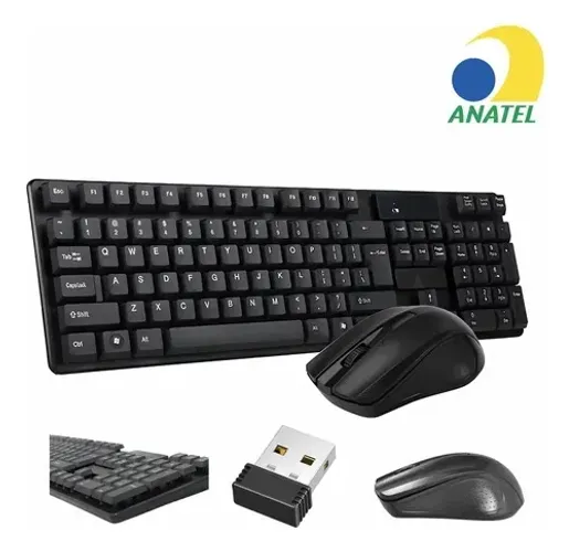 Kit Teclado e Mouse Sem Fio USB Wireless 2.4GHz Lehmox