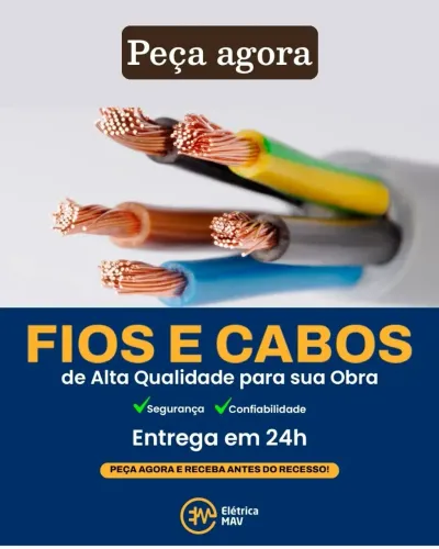Fios e Cabos de Alta Qualidade 100 % cobrepara sua Obra - Entrega em 24h