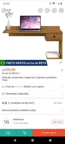 Mesa de computador  Freijó