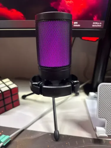 Microfone Fifine Gamer Rgb - Novo