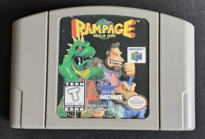 RAMPAGE WORLD TOUR - NINTENDO 64 - REPLICA FUNCIONANDO PERFEITAMENTE
