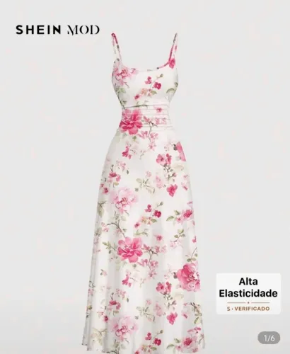 Vestido longo floral branco