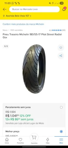 Pneu traseiro Michelan