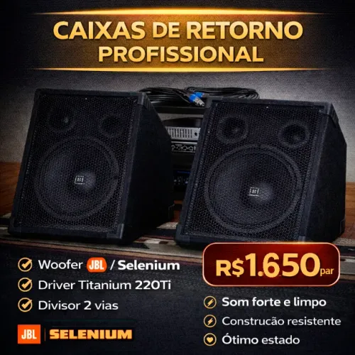 Cxa de Retorno Profissional: JBL Selenium 12PW5 + Driver Titanium D220Ti +divisor 2 vias