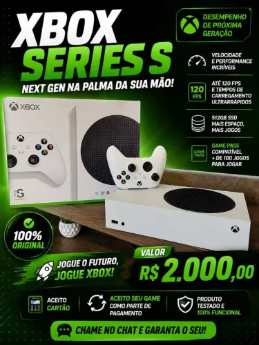 Vendo Xbox séries s novo na caixa. 