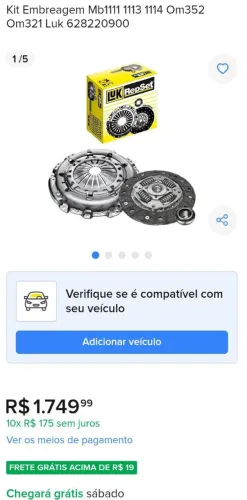 Kit embreagem caminhão/ ônibus Mercedez
