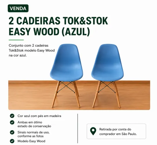 Vendo 2 cadeiras Tok&Stok modelo Easy Wood