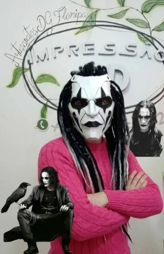 Mascara cosplay O Corvo Cyberpunk Impressão 3D