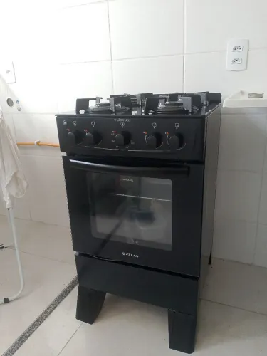 Fogão Gas 4Q Milão Glass Preto Atlas