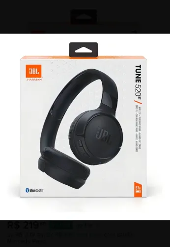 Fone de Ouvido Bluetooth JBL Tune 520BT Preto (Até 57h de bateria)