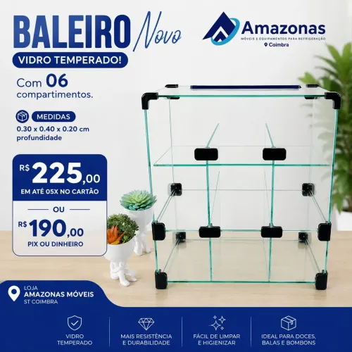 Baleiro Para Balcão Caixa - 06 Nichos 