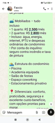 apto mobiliado no bairro jardim Europa