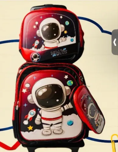 Mochila Escolar Infantil com Rodinhas + Carrinho + Lancheira + Estojo - Diversas Opções  