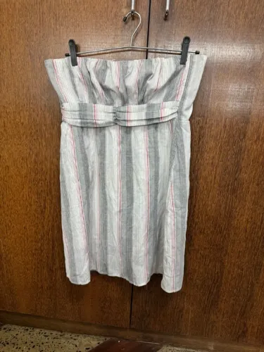 vestido tomara que caia listrado m