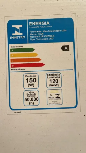 02 LUMINARIAS SUPERLED PUBLICA 150W EJ4 BR BIVOLT MARCA KIAN