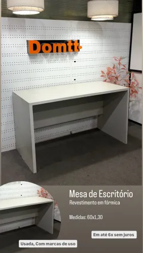 Mesa de Escritório 60x1,30 usada, em até 6x sem juros