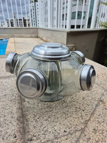 BALEIRO DE VIDRO ANTIGO 5 BOCAS